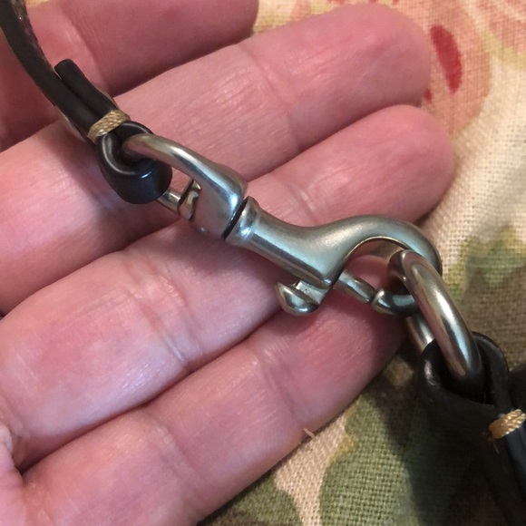 Vintage COACH Pebbled Leather Silver Hardware Zip Pouch Strappy Black classic - Picture 6 of 16